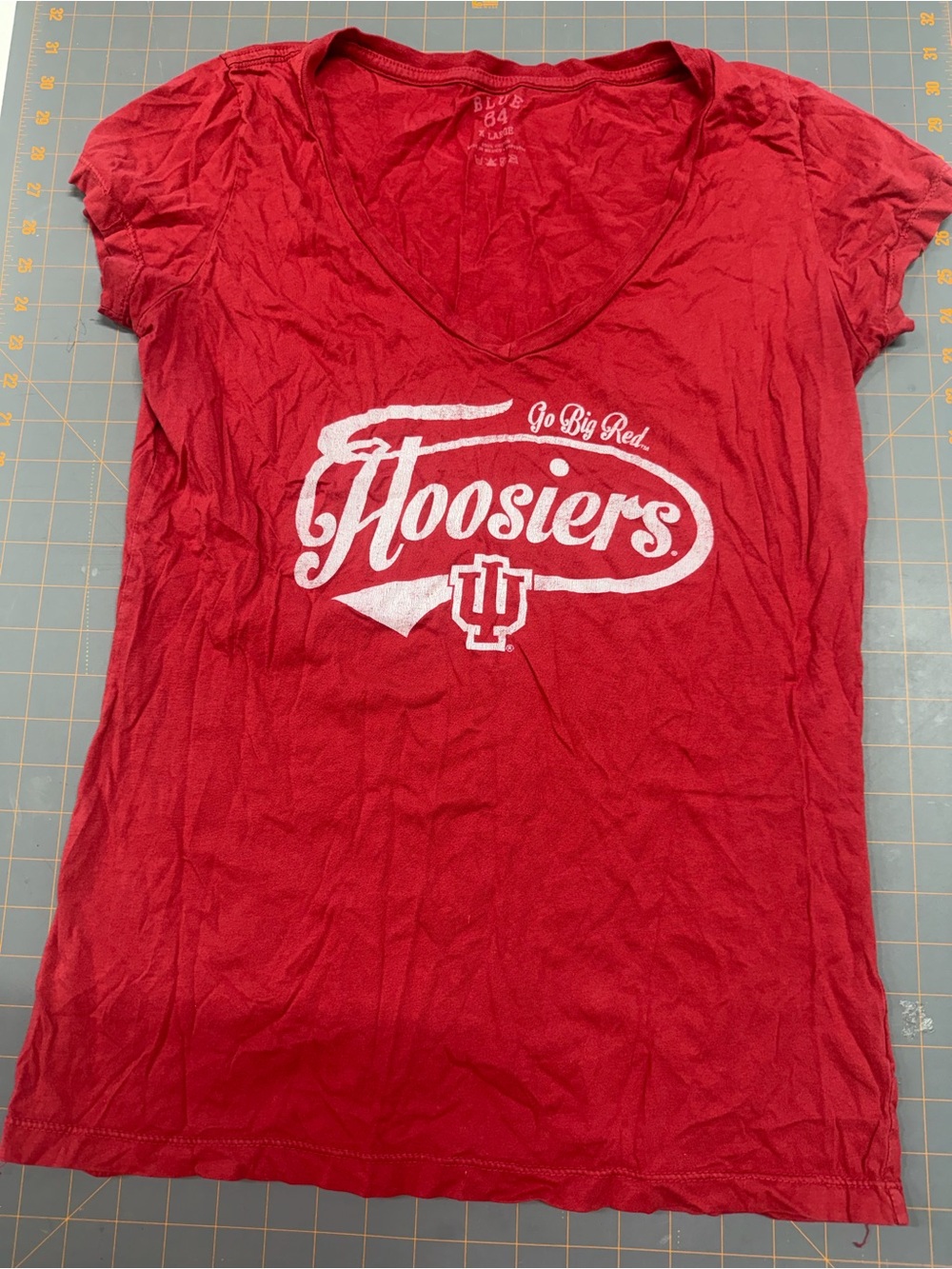 Indiana Hoosiers Women's Red V-Neck Tee blue 84 XL